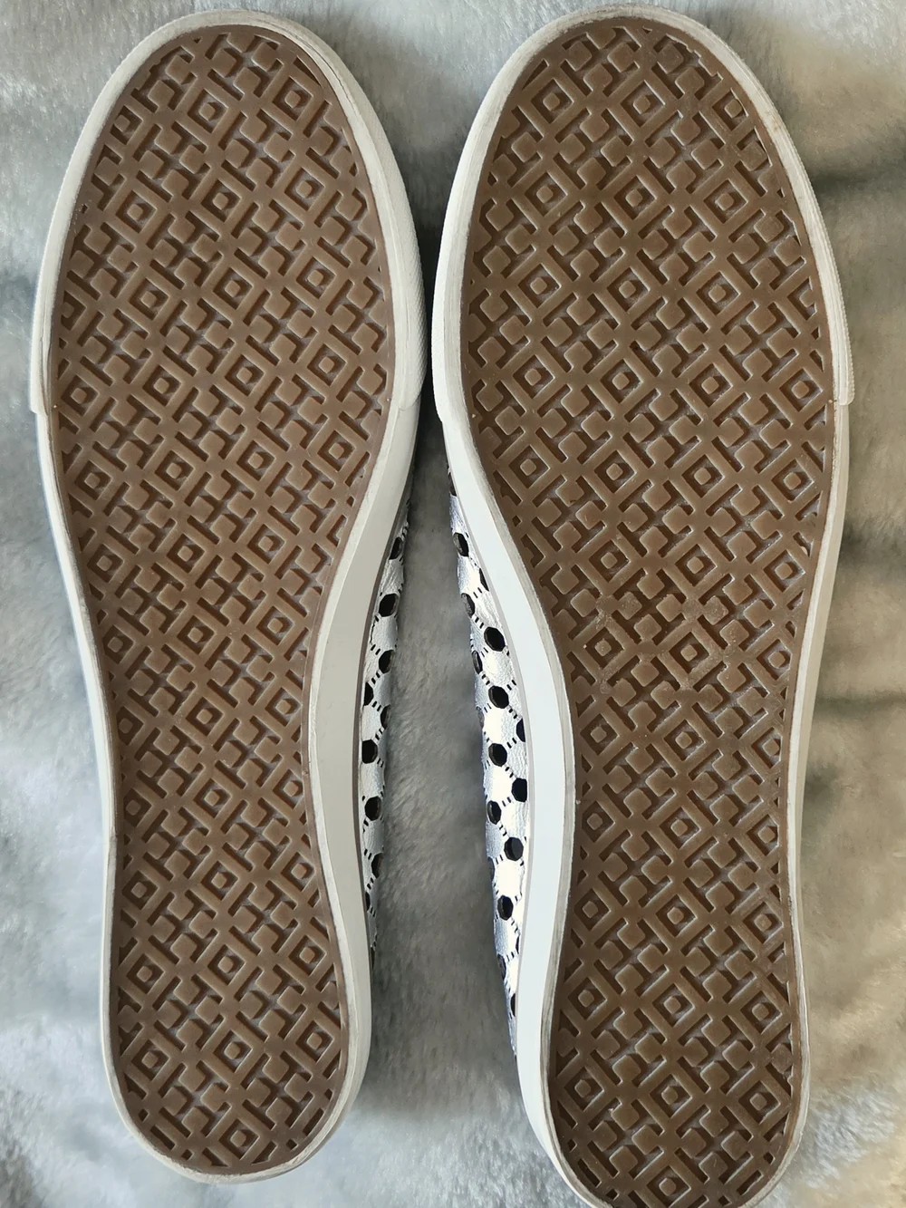 Tory Burch Women's Polka Dot Bow Flats in Silver Gray